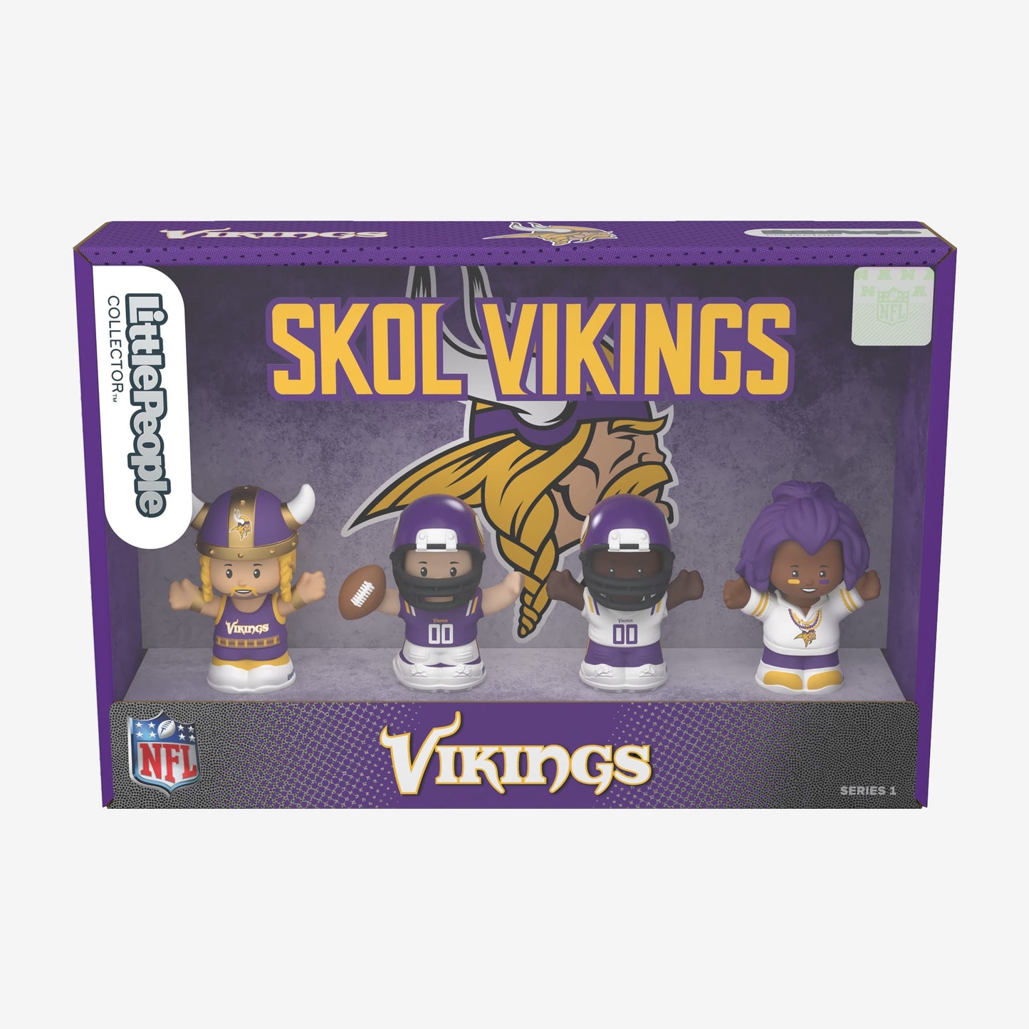 Little People Collector x NFL Minnesota Vikings Set - Bộ Mô Hình Nhân Vật Sưu Tập Đội Bóng Vikings - Mattel