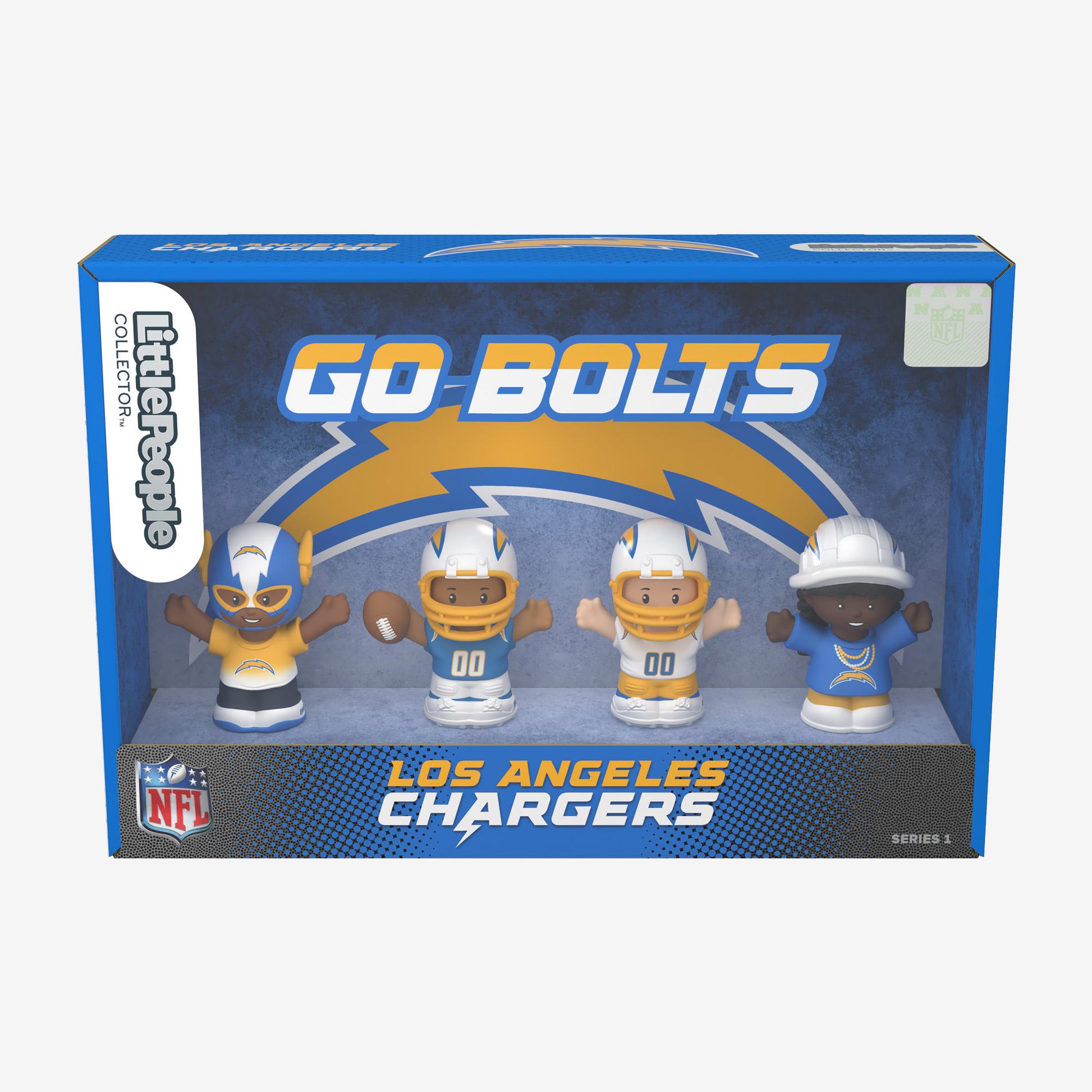 Little People Collector x NFL Los Angeles Chargers Set - Bộ Mô Hình Nhân Vật Thể Thao - Mattel HNJ53 Mattel - ảnh 1 - Figure 
