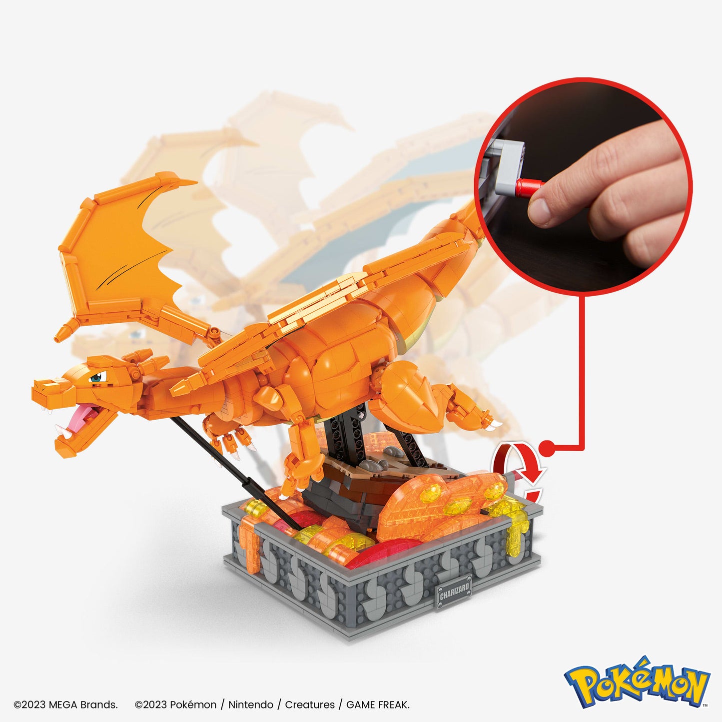 MEGA Pokémon Charizard Building Kit - Bộ Lắp Ráp Pokémon Charizard Có Động Cơ - MEGA Mattel HMW05