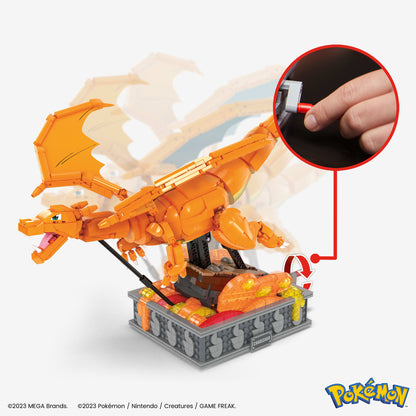 MEGA Pokémon Charizard Building Kit - Bộ Lắp Ráp Pokémon Charizard Có Động Cơ - MEGA Mattel HMW05