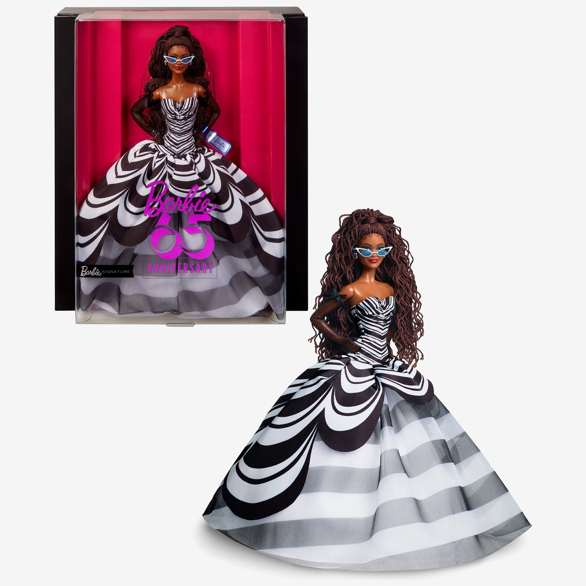 Barbie 65th Anniversary Doll With Brunette Hair - Búp Bê Sưu Tầm Kỷ Niệm 65 Năm - Mattel HRM59 Mattel - ảnh 1 - Collectible D