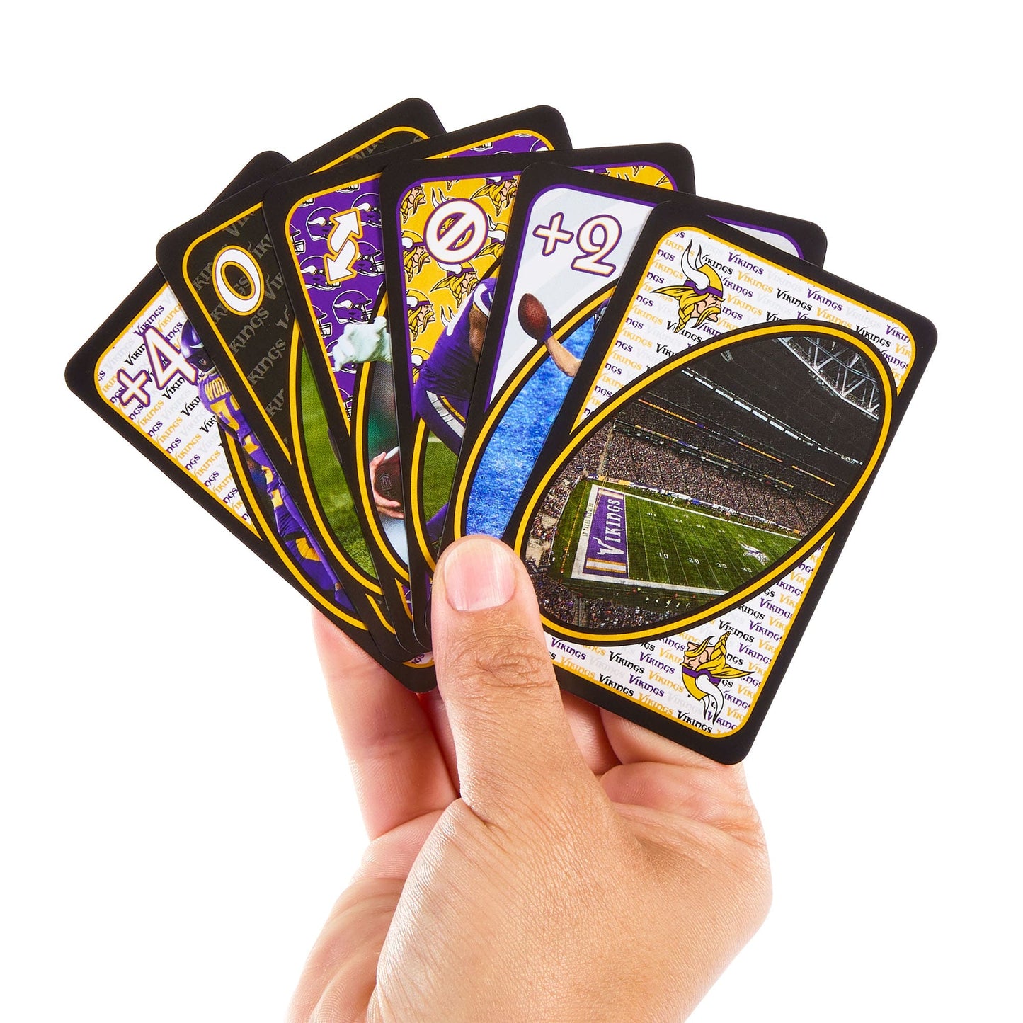 UNO Fandom NFL Minnesota Vikings Game Deck - Bài UNO Thẻ Bài Thể Thao NFL - Mattel Creations - Hình ảnh chi tiết 2