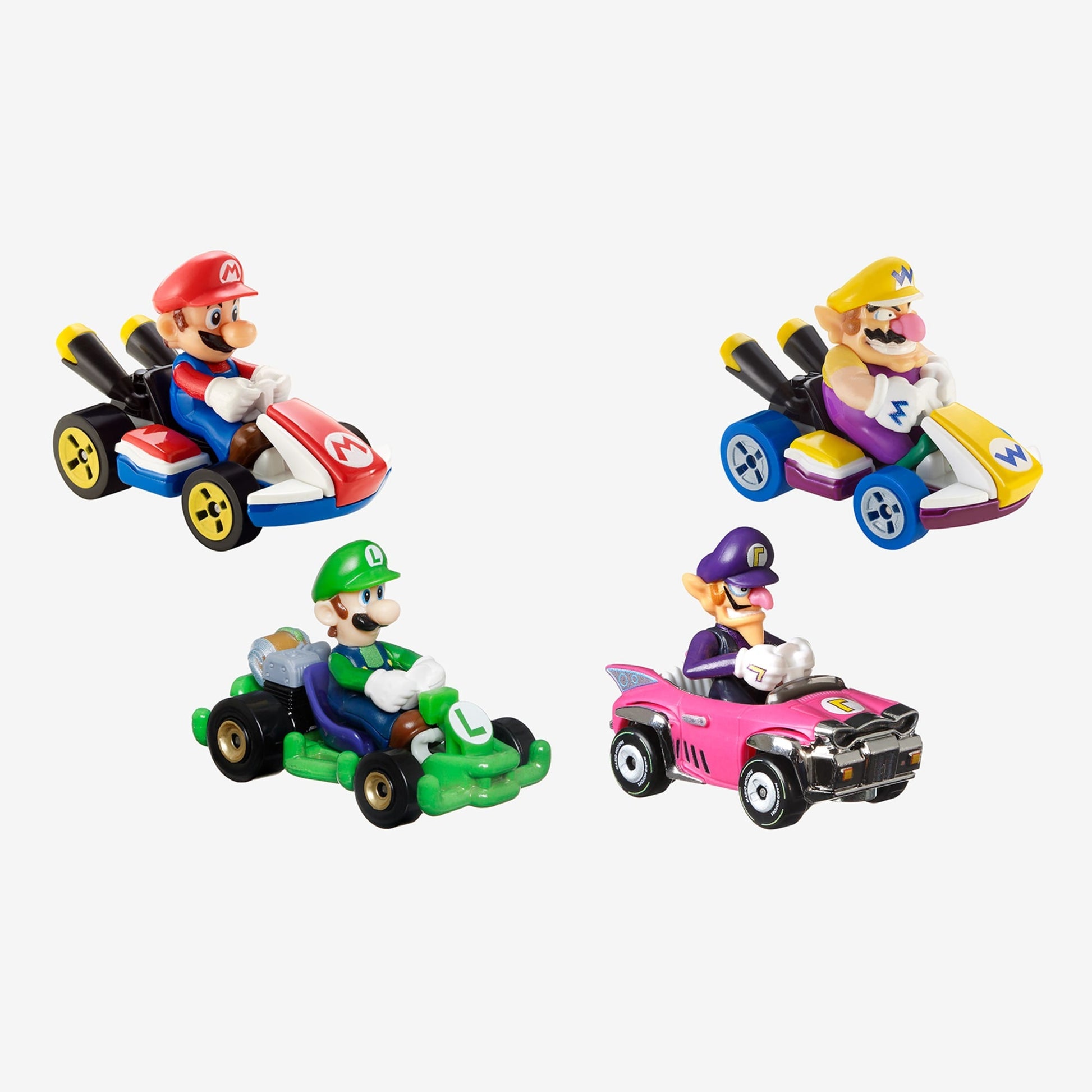 Hot Wheels Mario Kart Vehicles 4-Pack - Bộ 4 Xe Đồ Chơi Mô Hình Tỷ Lệ 1:64 - Hot Wheels - Hình ảnh chi tiết 2