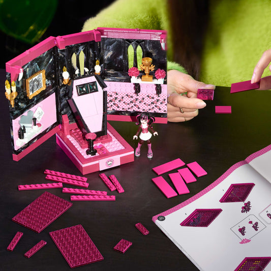 MEGA Monster High Draculaura's Boo-k Crypt Building Toy Kit - Bộ Đồ Chơi Lắp Ráp Hầm Mộ Bí Ẩn - Mattel HXJ88