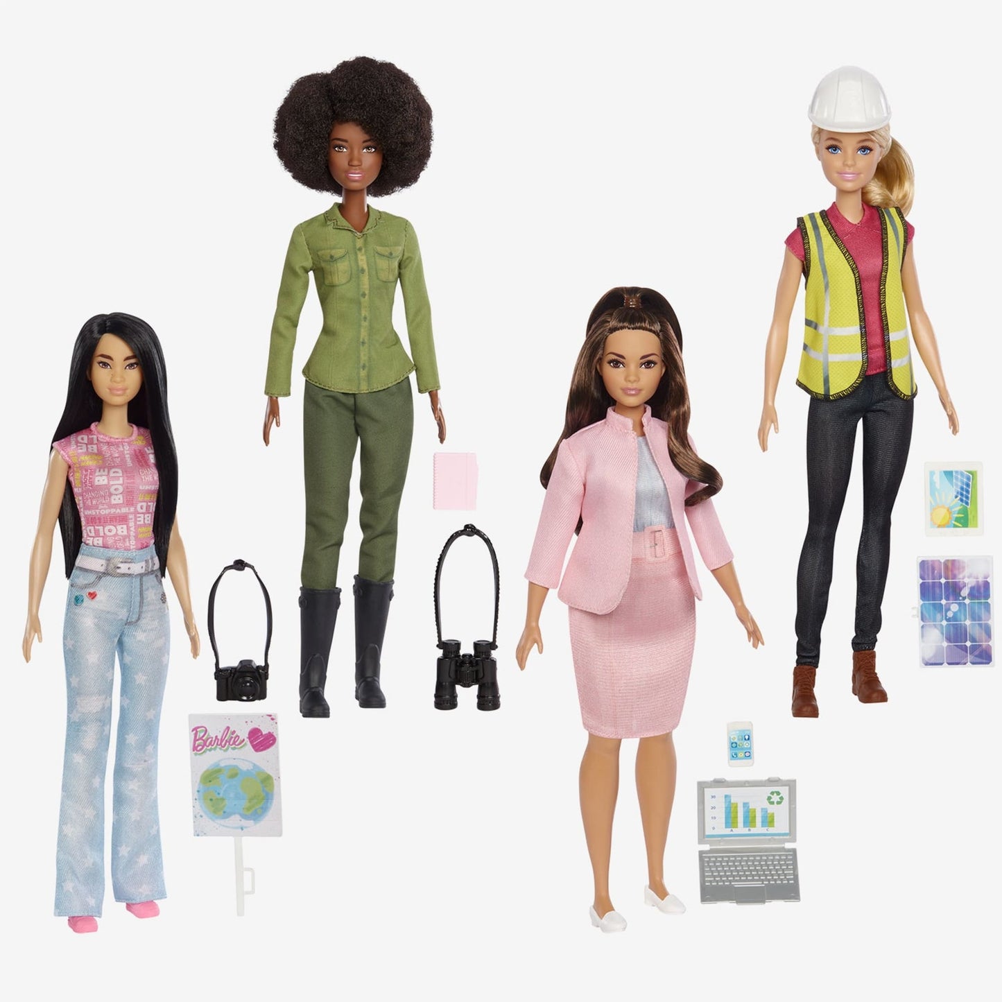 Barbie Eco-Leadership Team (2022 Career of the Year Four Doll Set) Bộ 4 Búp Bê Nghề Nghiệp Bảo Vệ Môi Trường Barbie - Hình ảnh sản phẩm